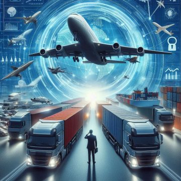 realistic image of trucks, ships, and airplanes reflecting the title of the seminar Cybersecurity Supply Chain